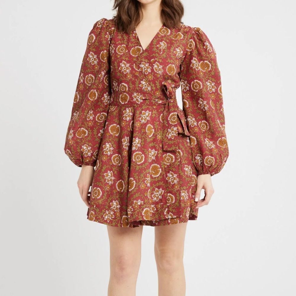 Mille NAN WRAP DRESS IN CINNABAR-E11